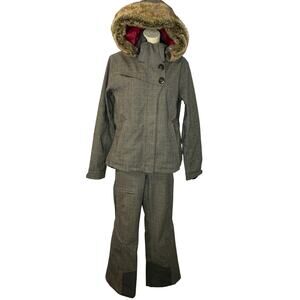 Athleta Women’s Parka Black/Gray Hood Jacket 2 Snow Ski Pant 2 Set Women's